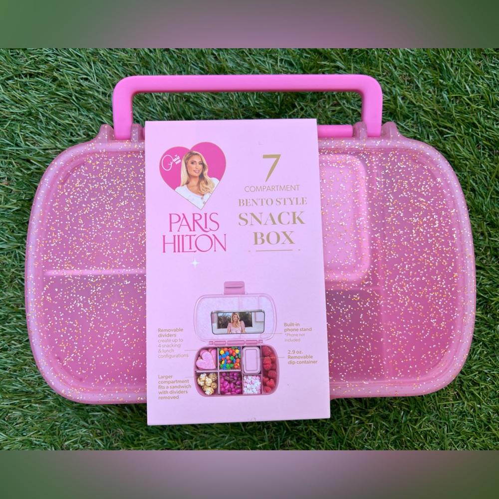 Pink Glitter Paris Hilton Snack Bento Style Box
